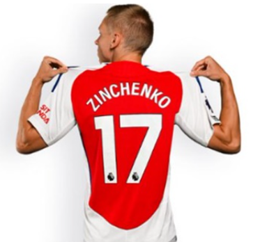 Zinchenko chuyển sang số áo mới tại Arsenal: Ý nghĩa đặc biệt đằng sau con số 17